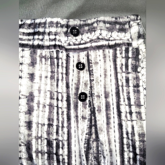 ROBERT LOUIS Pallazzo XL Tye Dye Black White Grey Silky Super Flattering Comfy - Picture 2 of 3